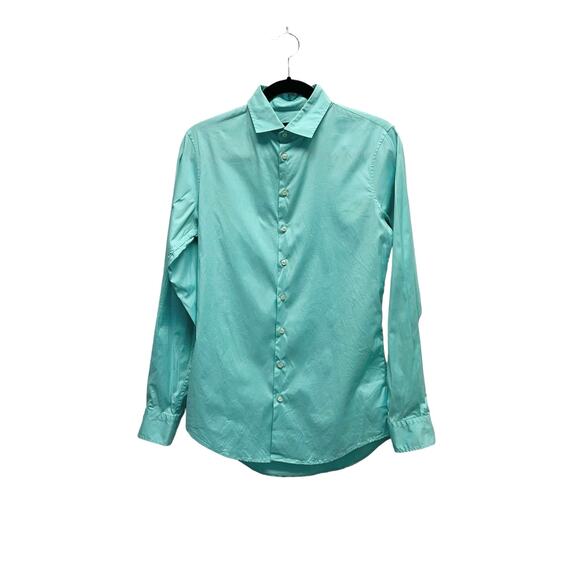 Dsquared2 Button Up‎ Shirt Cotton Aquamarine Men’s Size 46 - Picture 1 of 7